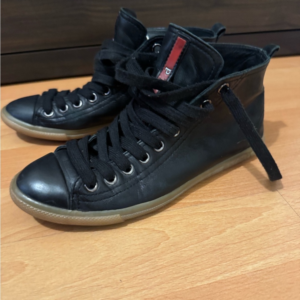 Authentic Prada leather sneakers